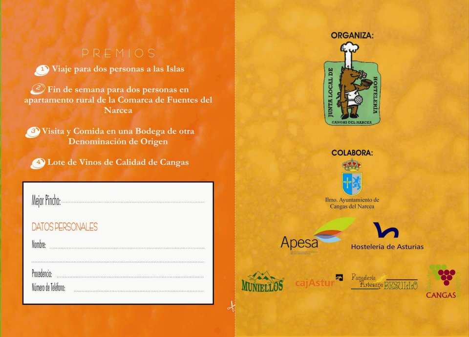 Premios a conseguir participando en CANGAS DE PINCHOS