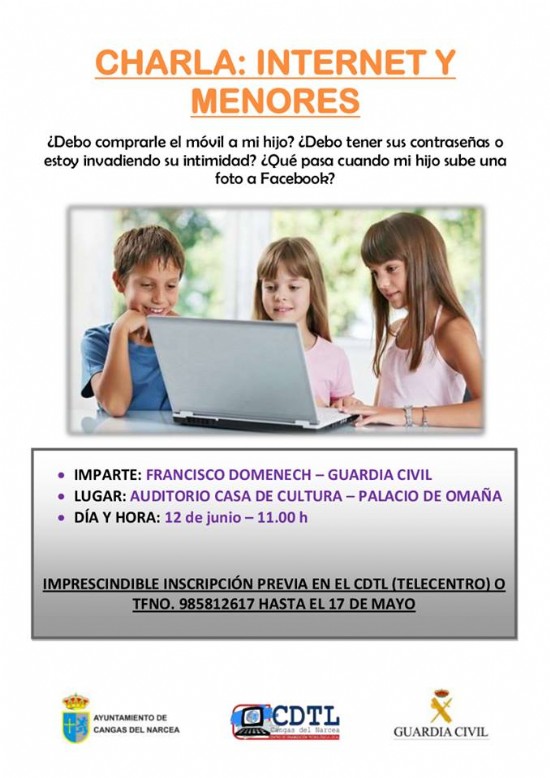 Cartel Charla Internet y Menores