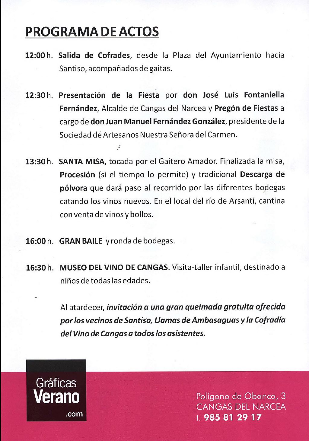 Programa Fiesta Santiso 2015