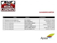 Listado Ganadores Sorteo Noche a Cuadros.