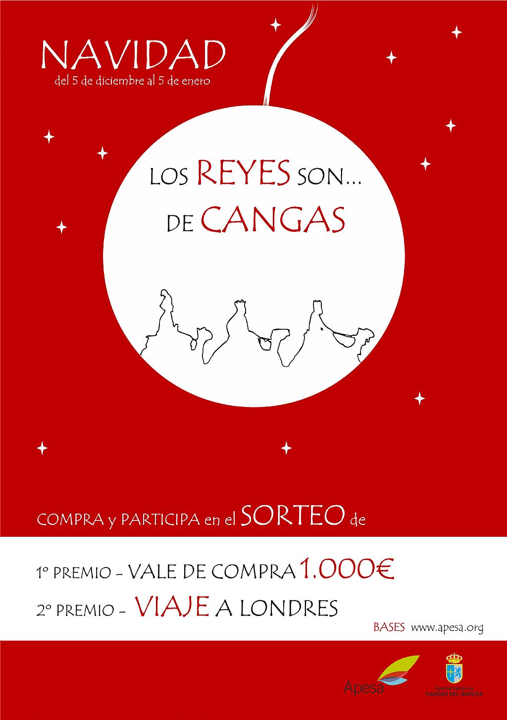 Cartel Navidad APESA Los Reyes son... de Cangas