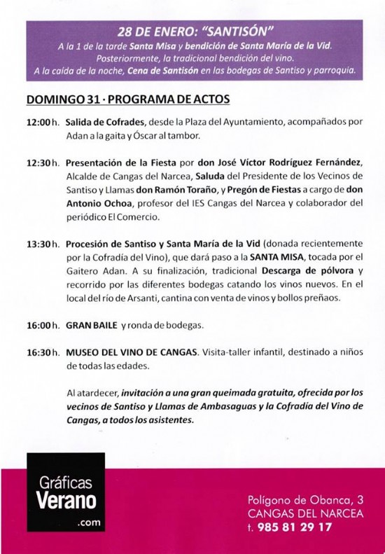Programa Fiesta Santiso 2016