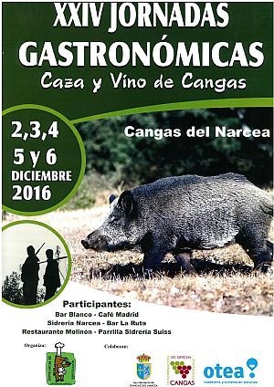 Cartel Jornadas Gastronmicas Caza y Vino DOP Cangas 2016