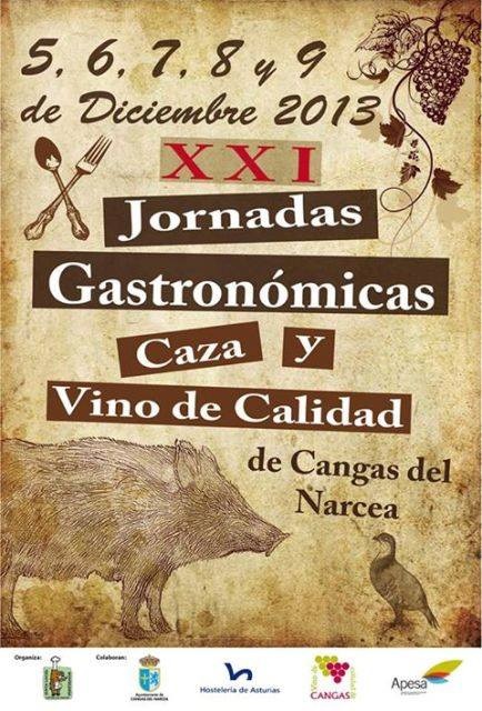 Cartel Jornadas Gastronmicas Caza y Vino de Calidad Cangas del Narcea 2013