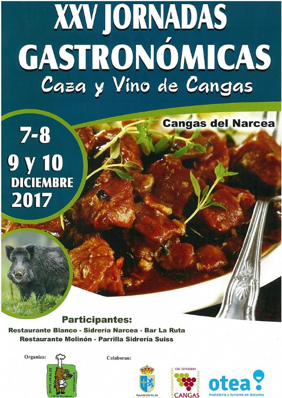 Cartel Jornadas Gastronmicas Caza y Vino DOP Cangas 2017
